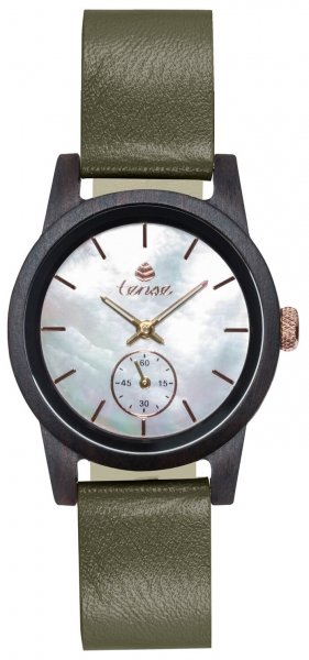 Holzuhr: TENSE Leather Hampton D