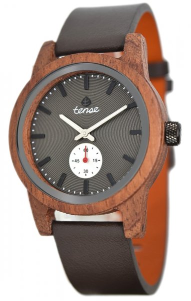 Holzuhr: Mens Leather Hampton Katalox