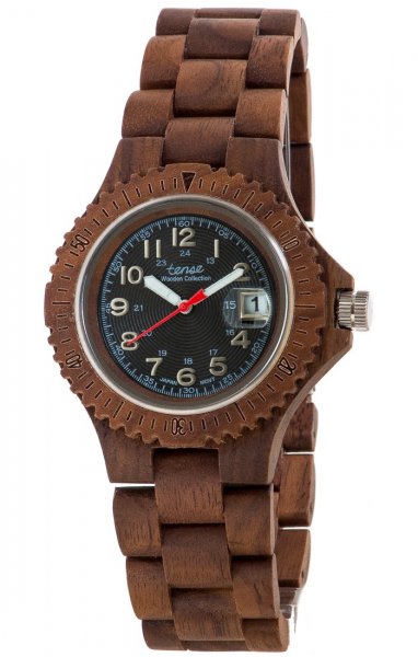 Holzuhr: Mens Compass Walnussholz