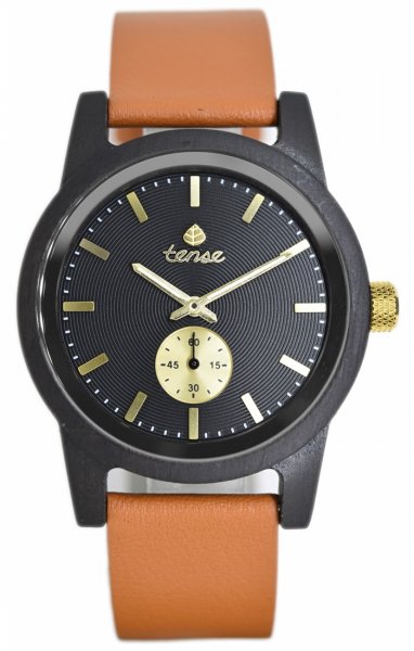 Holzuhr: TENSE Hampton Leather D
