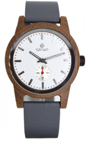 Holzuhr: TENSE Hampton Leather WW