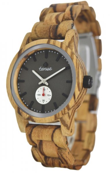 Holzuhr: Mens Hampton Zebranoholz