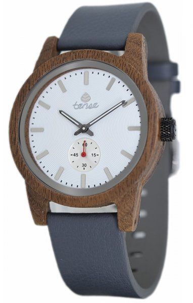 Holzuhr: Mens Leather Hampton Walnussholz